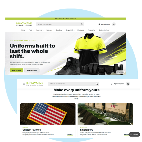 Innovative Uniform Solutions Storefront