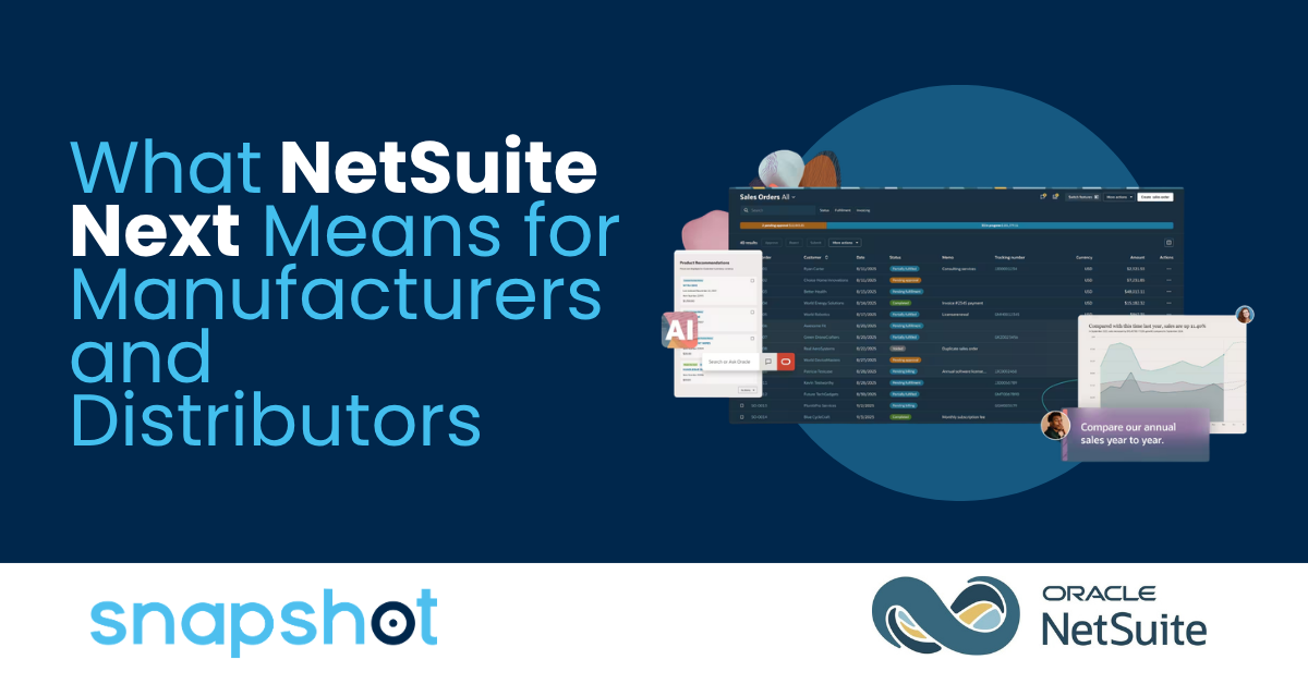 NetSuite Next redesigned interface and Ask Oracle on a desktop screen