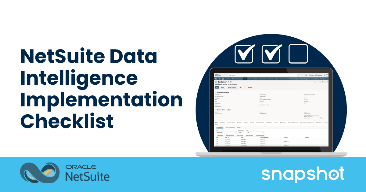 NetSuite administrator working through an NetSuite Data Intelligence implementation checklist