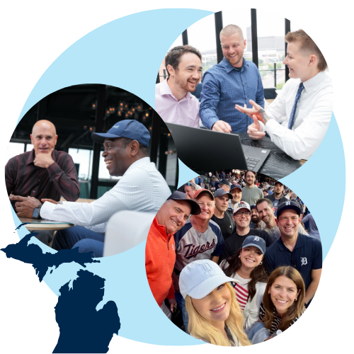 Snapshot Team members collaborating and attending a baseball game together