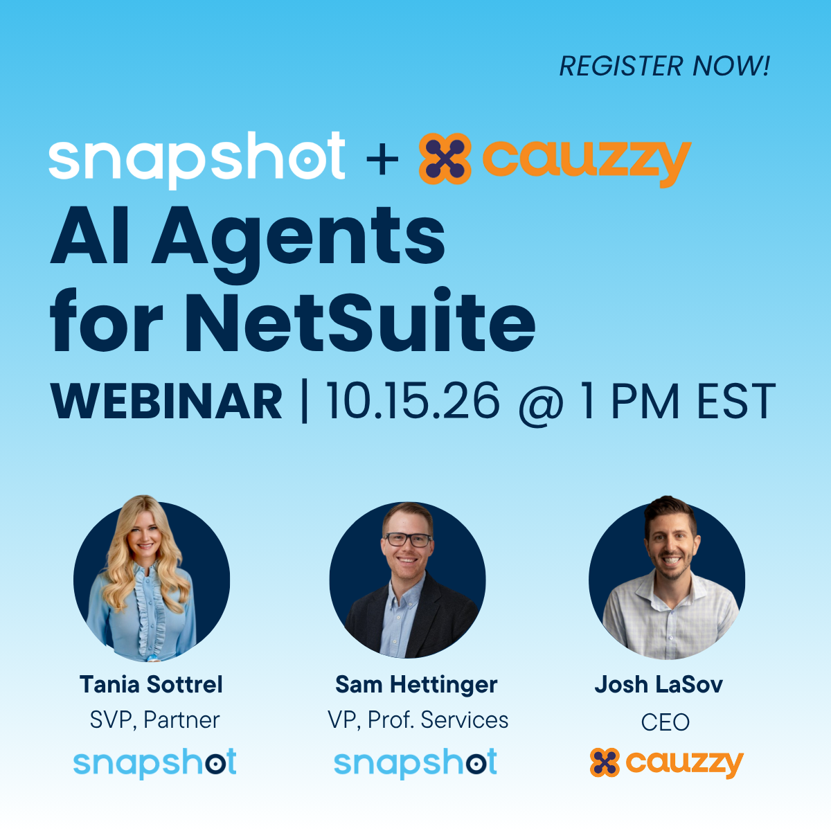 Snapshot and Cauzzy Webinar AI Agents for NetSuite