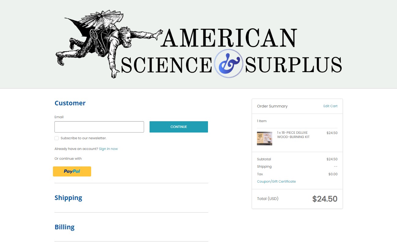 Image of American Science Cart Page