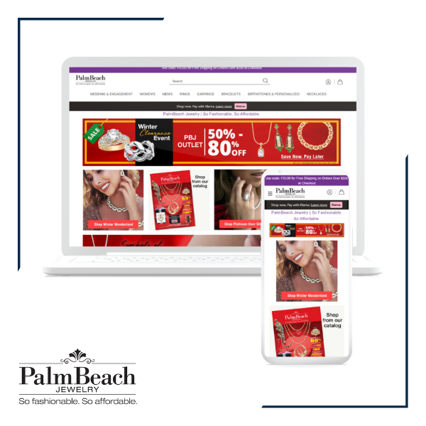 Case Study Image for PalmBeach Jewelry featuring their website