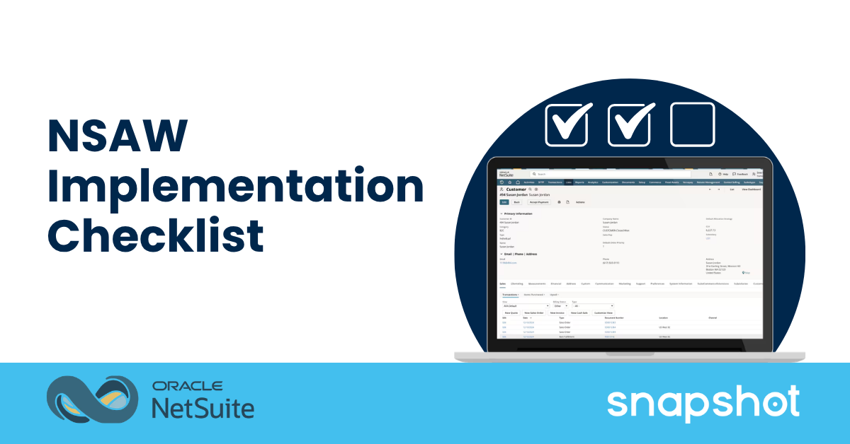 NSAW Implementation Checklist